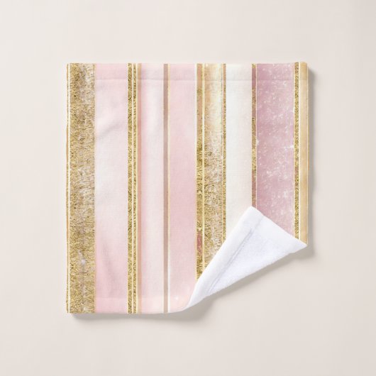 Rosa Gold Weihnachtsfest La Pattern#27 ID1009 Badhandtuch Set (Waschlappen)