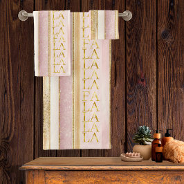 Rosa Gold Weihnachtsfest La Pattern#27 ID1009 Badhandtuch Set