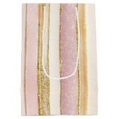 Rosa Gold Weihnachtsfest La Pattern#27 ID1009 Mittlere Geschenktüte (Rückseite)