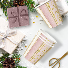 Rosa Gold Weihnachtsfest La Pattern#27 ID1009 Pappbecher