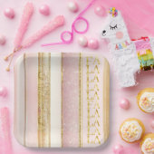 Rosa Gold Weihnachtsfest La Pattern#27 ID1009 Pappteller (Party)