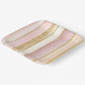 Rosa Gold Weihnachtsfest La Pattern#27 ID1009 Pappteller (Gewinkelt)