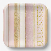 Rosa Gold Weihnachtsfest La Pattern#27 ID1009 Pappteller (Vorderseite)