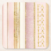 Rosa Gold Weihnachtsfest La Pattern#27 ID1009 Rechteckiger Pappuntersetzer (Vorderseite)