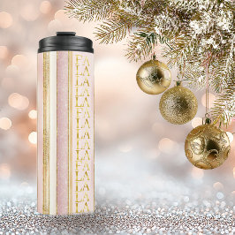 Rosa Gold Weihnachtsfest La Pattern#27 ID1009 Thermosbecher