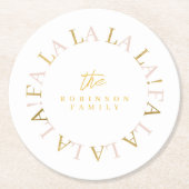 Rosa Gold Weihnachtsmann La ID1009 Runder Pappuntersetzer (Vorderseite)