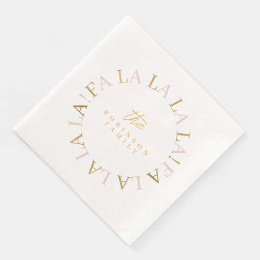 Rosa Gold Weihnachtsmann La ID1009 Serviette (Ecke)