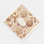 Rosa Gold Weihnachtsmuster#12 ID1009 Serviette (Ecke)