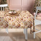 Rosa Gold Weihnachtsmuster#12 ID1009 Tischdecke