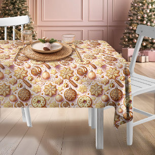 Rosa Gold Weihnachtsmuster#12 ID1009 Tischdecke