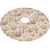 Rosa Gold Weihnachtsmuster#12 ID1009 Wrapping Polyester Weihnachtsbaumdecke (Schrägansicht)