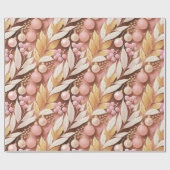 Rosa Gold Weihnachtsmuster#22 ID1009 Geschenkpapier (Flach)