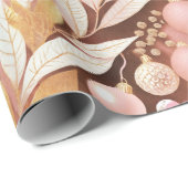 Rosa Gold Weihnachtsmuster#22 ID1009 Geschenkpapier (Rolleneckpunkt)