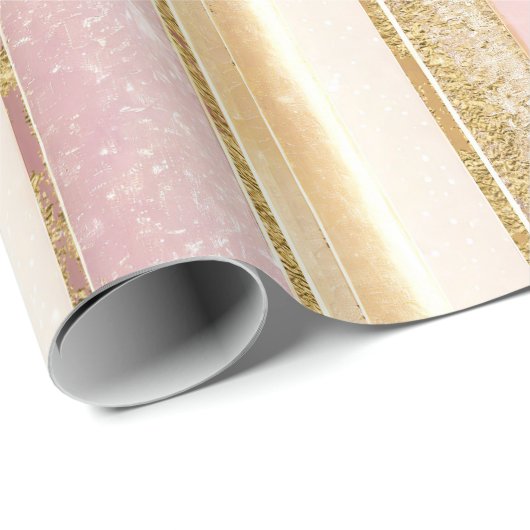 Rosa Gold Weihnachtsmuster#27 ID1009 Geschenkpapier (Rolleneckpunkt)