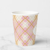 Rosa Gold Weihnachtsmuster#28 ID1009 Pappbecher (Rechts)