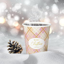 Rosa Gold Weihnachtsmuster#28 ID1009 Pappbecher