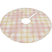 Rosa Gold Weihnachtsmuster#28 ID1009 Polyester Weihnachtsbaumdecke (Schrägansicht)