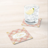 Rosa Gold Weihnachtsmuster#28 ID1009 Rechteckiger Pappuntersetzer (Vor Ort)