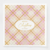 Rosa Gold Weihnachtsmuster#28 ID1009 Serviette (Vorderseite)