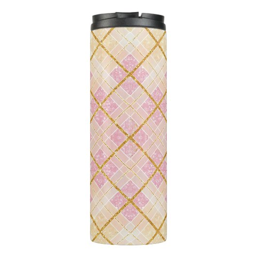 Rosa Gold Weihnachtsmuster#28 ID1009 Thermosbecher (Rückseite)