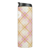 Rosa Gold Weihnachtsmuster#28 ID1009 Thermosbecher (Nach rechts gedreht)