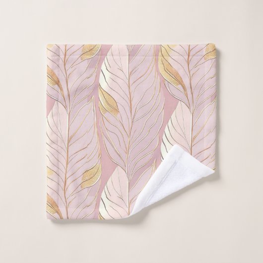 Rosa Gold Weihnachtsmuster#29 ID1009 Badhandtuch Set (Waschlappen)