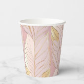 Rosa Gold Weihnachtsmuster#29 ID1009 Pappbecher (Rückseite)