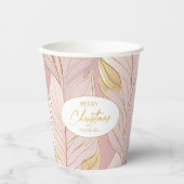 Rosa Gold Weihnachtsmuster#29 ID1009 Pappbecher (Vorderseite)