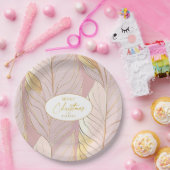 Rosa Gold Weihnachtsmuster#29 ID1009 Pappteller (Party)