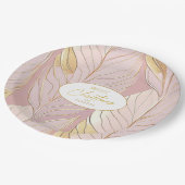 Rosa Gold Weihnachtsmuster#29 ID1009 Pappteller (Schrägansicht)