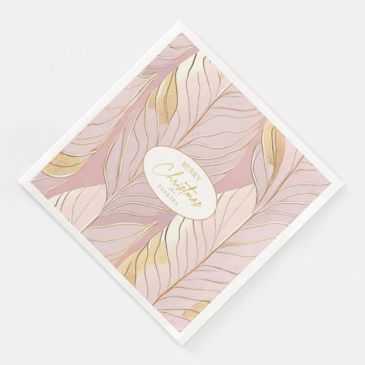 Rosa Gold Weihnachtsmuster#29 ID1009 Serviette (Ecke)
