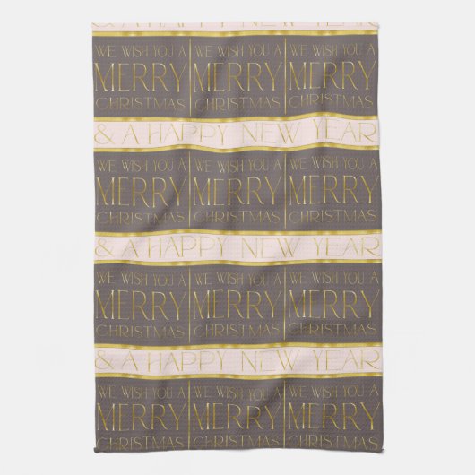 Rosa Gold Weihnachtsmuster#35b ID1009 Geschirrtuch (Vertikal)