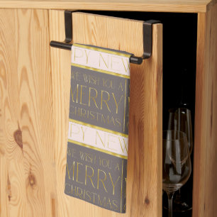 Rosa Gold Weihnachtsmuster#35b ID1009 Geschirrtuch