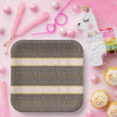 Rosa Gold Weihnachtsmuster#35b ID1009 Pappteller (Party)