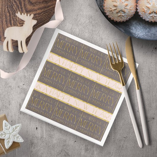 Rosa Gold Weihnachtsmuster#35b ID1009 Serviette