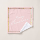 Rosa Gold Weihnachtsmuster#7 ID1009 Badhandtuch Set (Waschlappen)