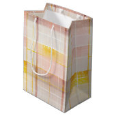 Rosa Gold Weihnachtsmuster#7 ID1009 Mittlere Geschenktüte (Rückseite Schrägansicht)