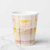 Rosa Gold Weihnachtsmuster#7 ID1009 Pappbecher (Vorderseite)