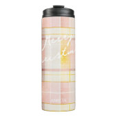 Rosa Gold Weihnachtsmuster#7 ID1009 Thermosbecher (Vorderseite)