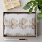 Rosa Gold Weißes Creme Herz Cupcake Geburtstag Seidenpapier (Geschenk)