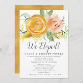 Rosa Gold wir haben Elopement Empfang Einladung (Vorne/Hinten)