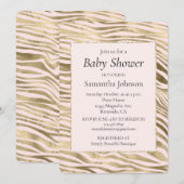 Rosa Gold Zebra Animal Print Einladung (Vorne/Hinten)