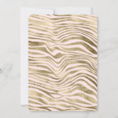 Rosa Gold Zebra Animal Print Einladung (Rückseite)