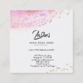 *~* rosa Goldabstrakte PastellGlitzer-Peitschen Quadratische Visitenkarte (Rückseite)