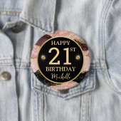 Rosa Goldachat-Glitter-Geburtstagsabzeichen Button (Beispiel)