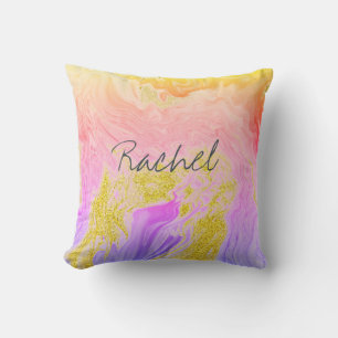Rosa Goldachat-Kunst Brautjungfer Personalisiertes Kissen