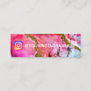 Rosa GoldAquarell-Farben-Sozialmedien Instagram Mini Visitenkarte