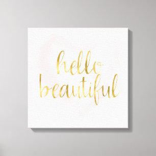 Rosa GoldAquarell-Herz hallo schön Leinwanddruck