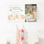 Rosa Goldballons 1 Foto Abschluss Banner (Insitu)