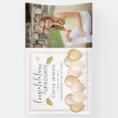 Rosa Goldballons 1 Foto Abschluss Banner (Vertikal)